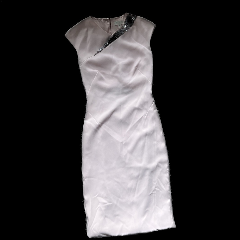 Ted Baker London pink and silver jewel dress size 1